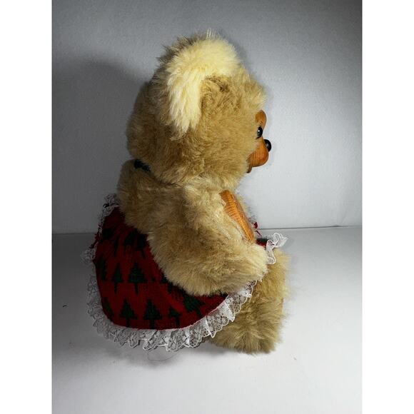 1992 William Tung Wood Face & Paws Biege Plush Teddy Bear Stuffed Animal 10” - Picture 3 of 8